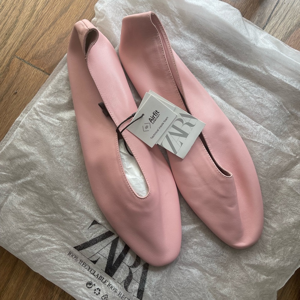 Zara/ leather flats